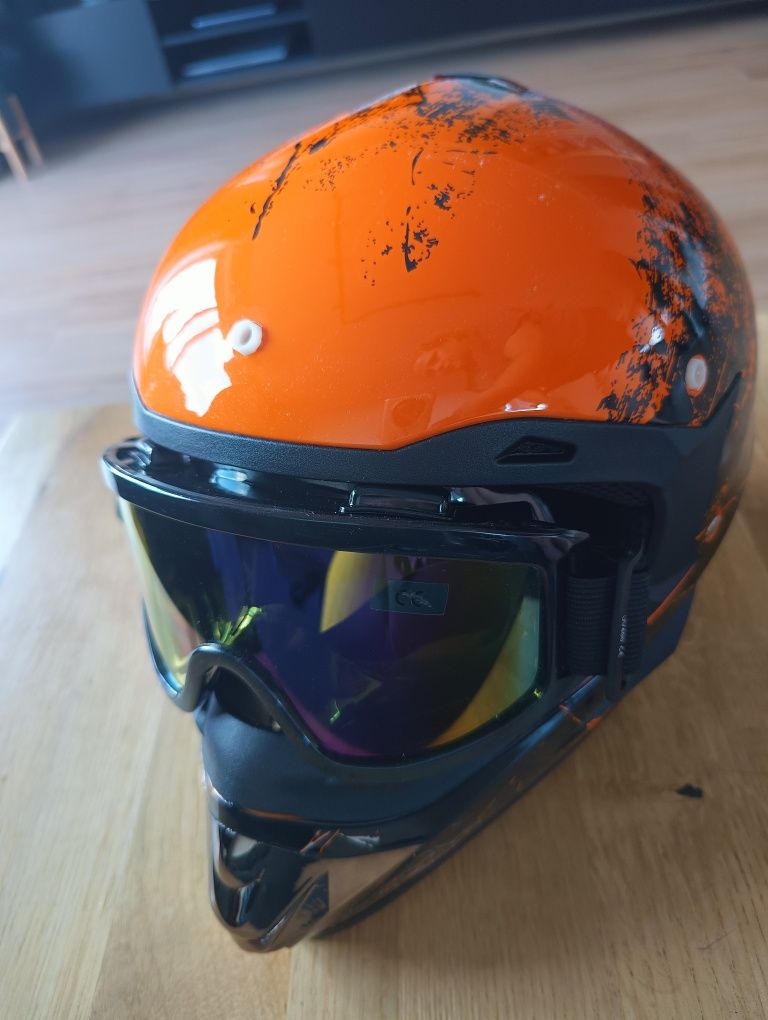 Kask motocyklowy cros/enduro r. M + google
