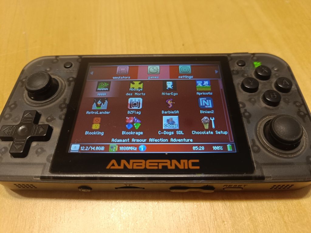 Konsola retro Anbernic RG350 IPS | Emulatory PS1, GBA, SNES + microSD