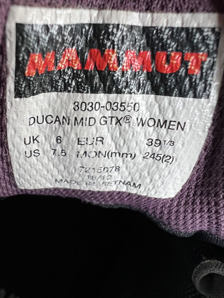 Оригінальні черевики Mammut Ducan Mid Gore-tex 40р.25.5см.