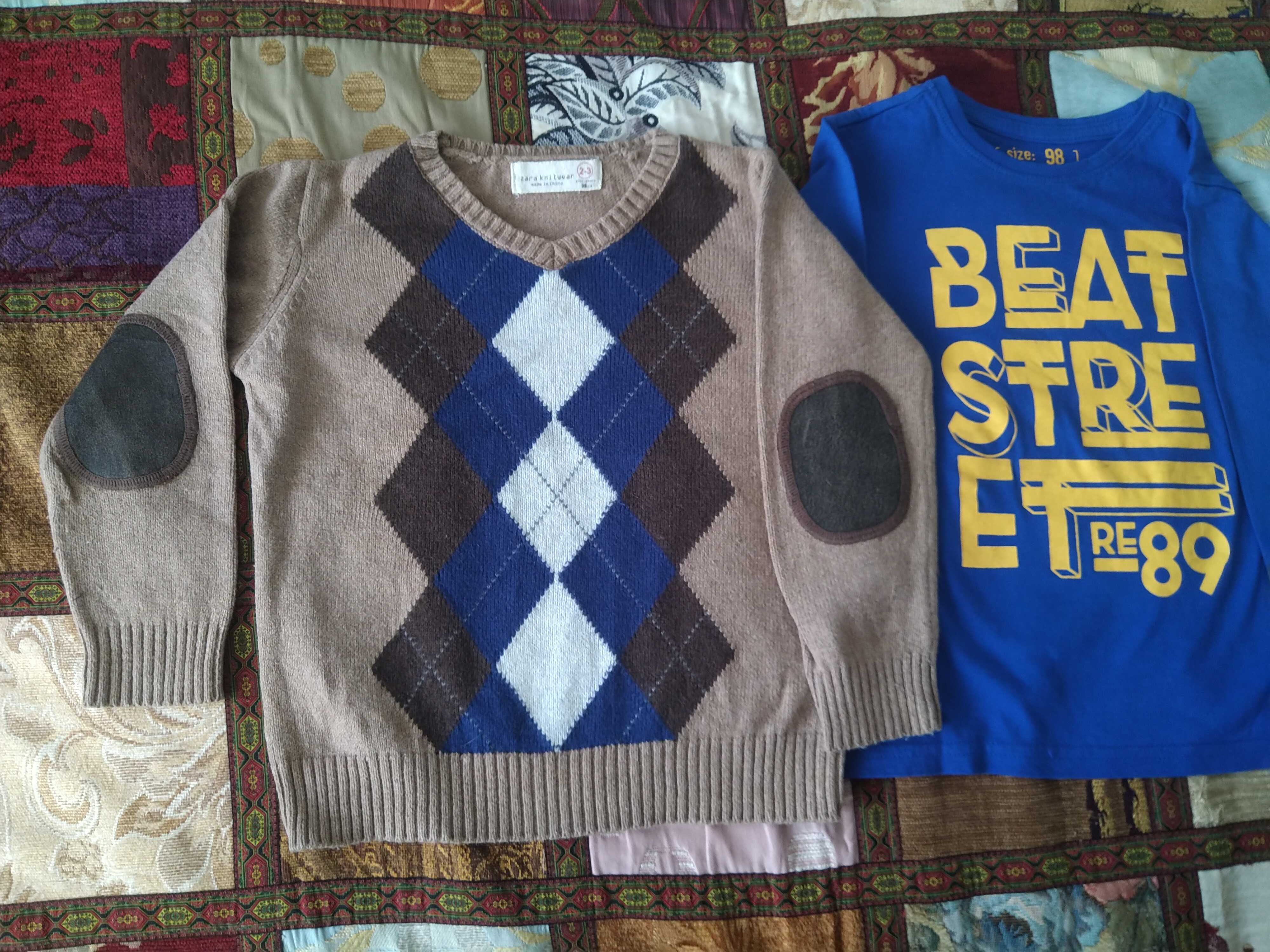 Sweter Zara, bluza Next  r.98 i koszulka Reservd gratis