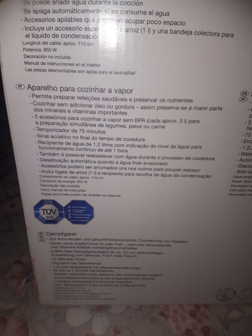 Aparelho para cozinhar a vapor