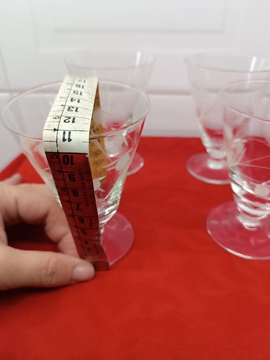 Conjunto 5 Copos Cristal Vintage. 10,5 cm