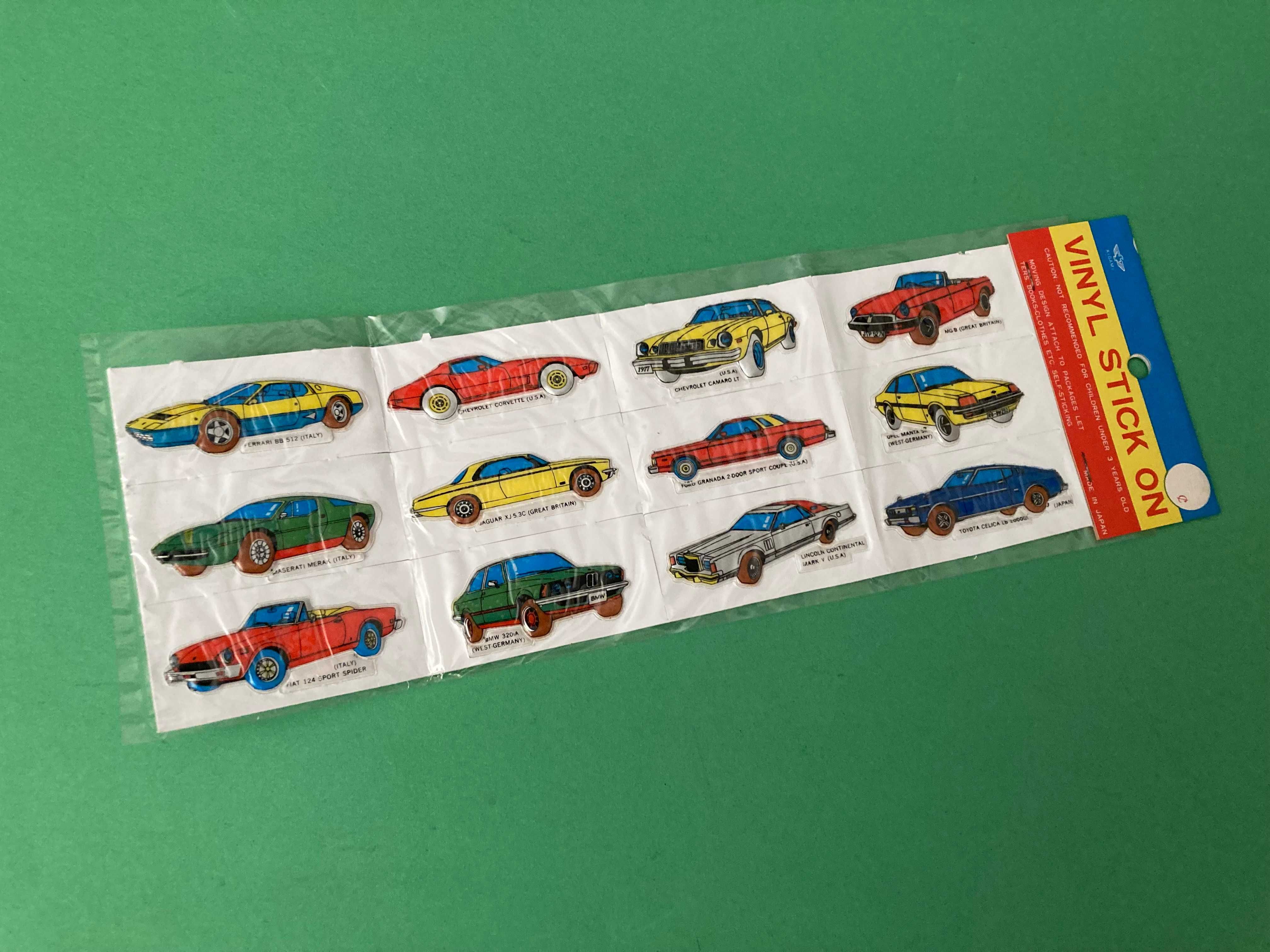 Folha com Autocolantes Almofadados Puffy Stickers Anos 80 Japão Carros