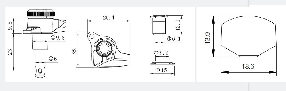 Klucze blokowane Guyker 4R + 4L do gitary 8 strunowej
