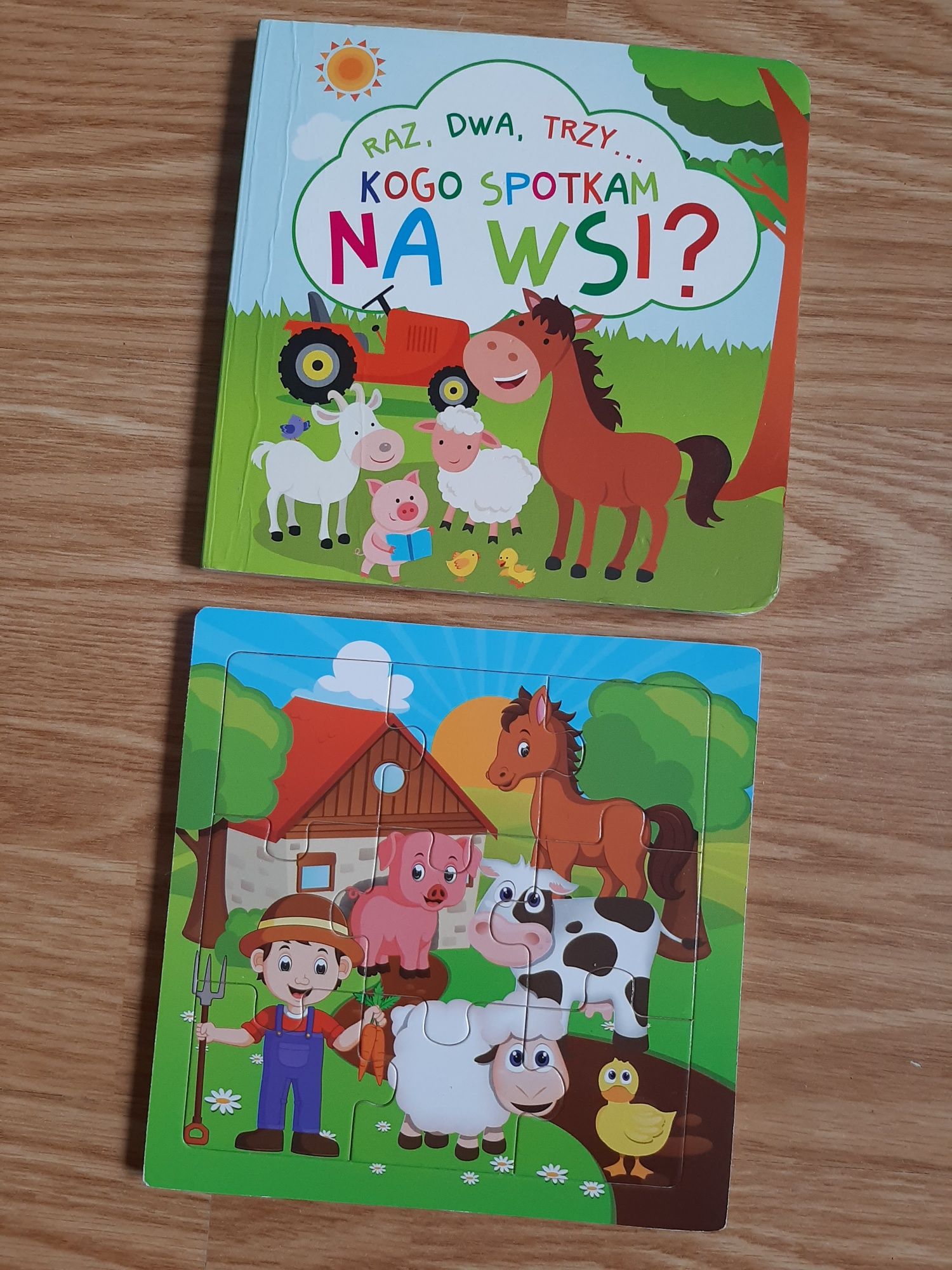 Książeczka i puzzle zwierzęta na wsi