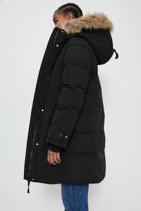 Zara парка зимняя куртка Зара черная пуховик
