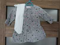 Sukienka Coccodrillo rozm 62 plus nowe rajstopy H&M 62/68- stan idealn