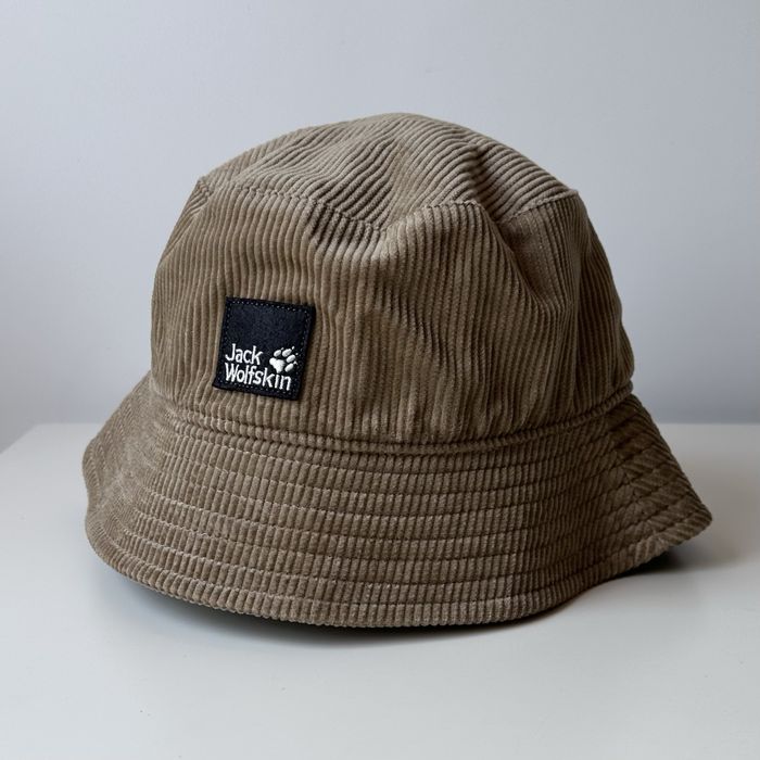 Beżowy kapelusz bucket hat Jack Wolfskin NATURE CORDUROY BUCKET 54-57