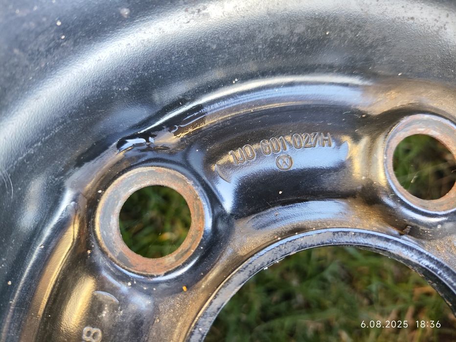 Felgi stalowe 15 cali, 5x100, ori VW, 6 sztuk