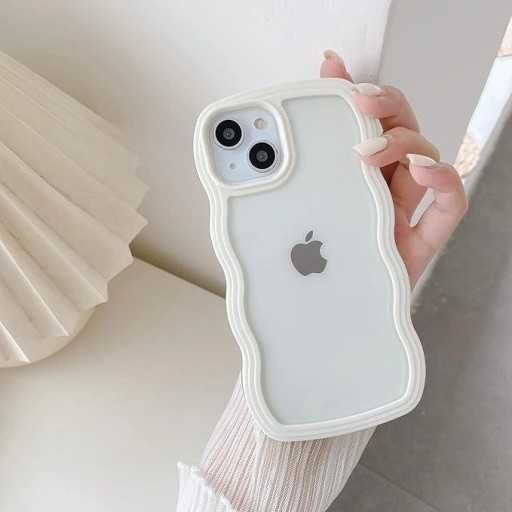 Plecki do Apple iPhone 13 14 PRZEZROCZYSTE bezbarwny RAMKA BIAŁA