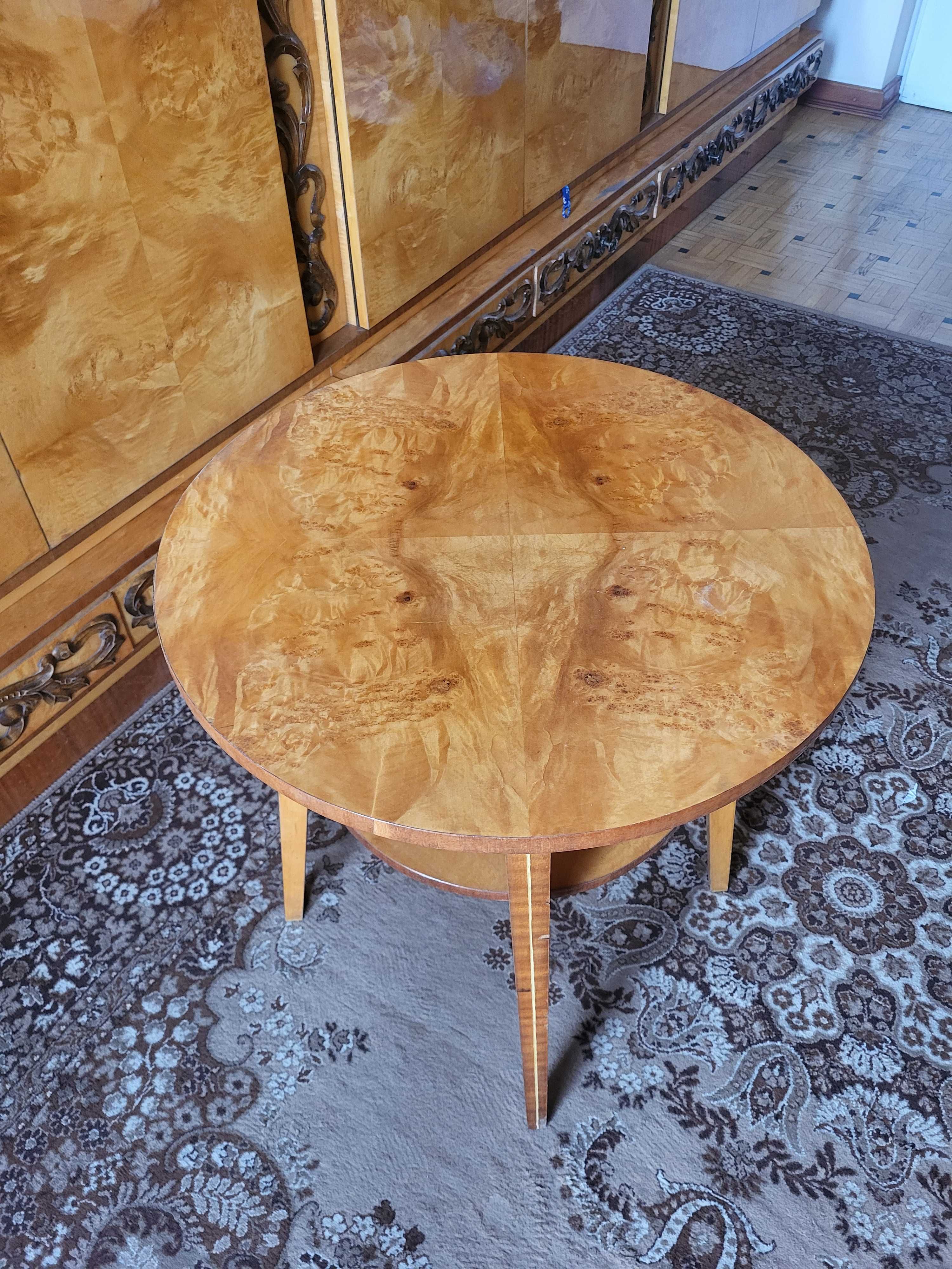 Stol drewniany fornir, kalwaria. Serokosc 60cm