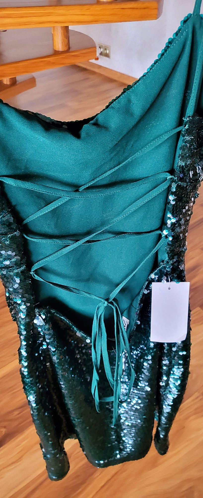 Sukienka cekinowa Zara r XS odkryte plecy