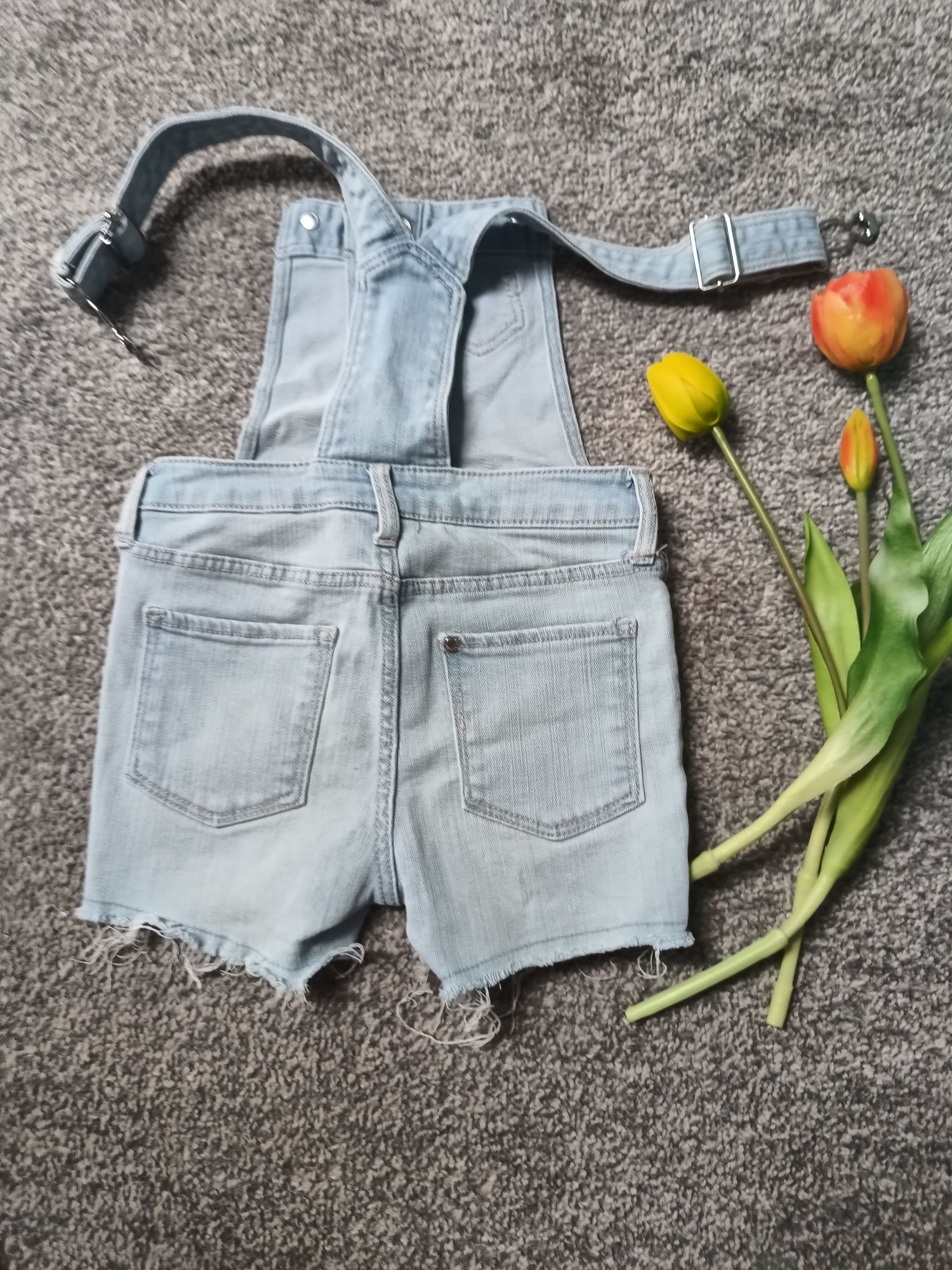 Spodnie ogrodniczki jeansowe H&M 104 cm