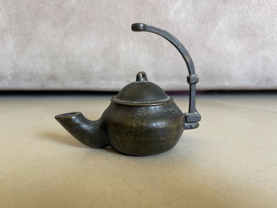 Антична Італійська бронзова олійна лампа | Aladdin Lamp, 1800-ті