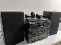Aparelhagem grundig com gira discos, cassete e radio