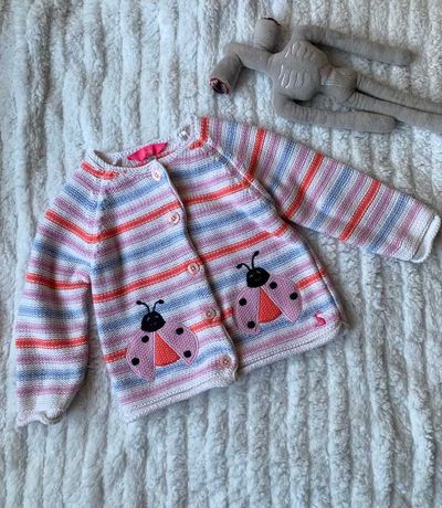 Вязаний светр кардиган на дівчинку, светрик на гудзиках 12-18 місяців
