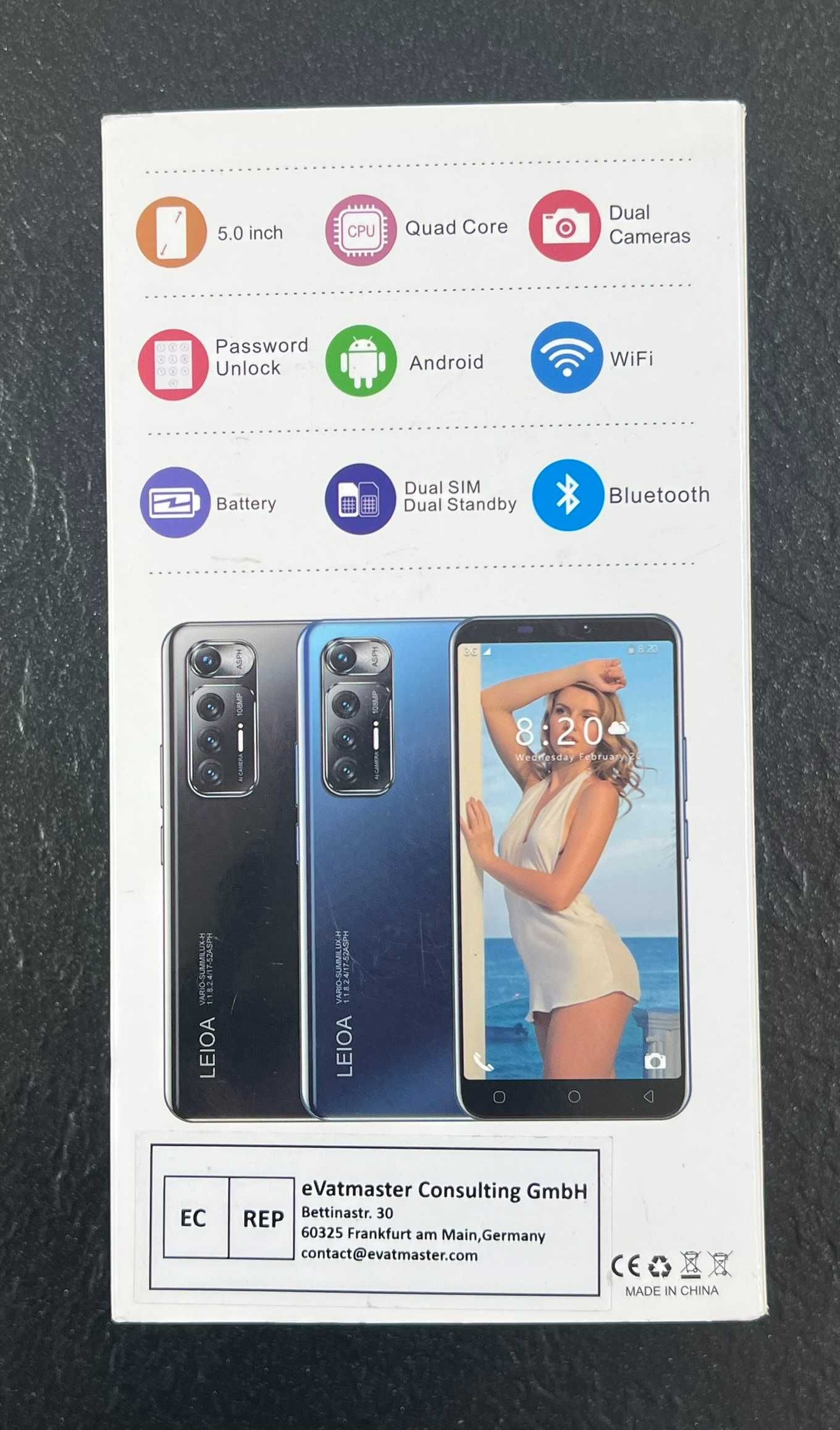 Smartphone Leioa M10 Plus 5 cali Android 9.0, 16GB Dual SIM niebieski