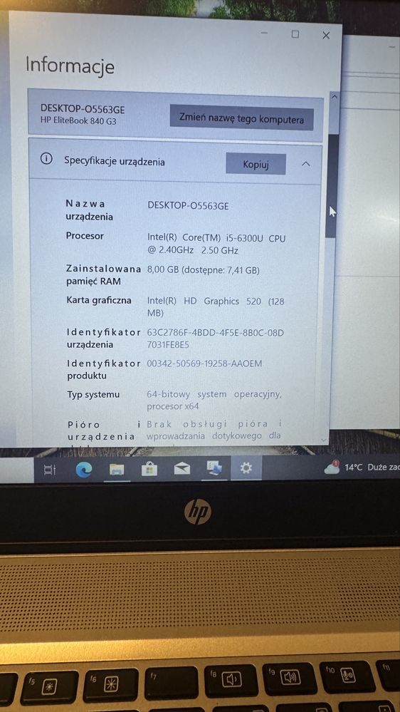 Hp elitebook g3 i5 8gb ddr4 14 cali fh  GTA Rolbox , minecraft , lol