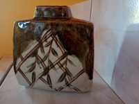 wazon kamionka szkliwiona, ręcznie malowany