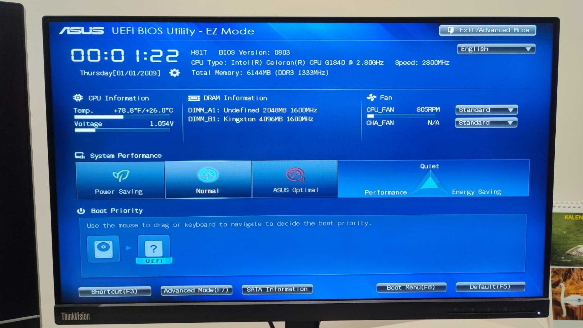 Komputer 6GB RAM, Celeron G1840, SSD 128GB, Windows 7 Pro, Smart Home