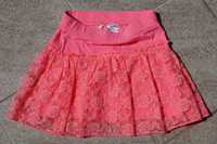 Spódniczka dla dziewczynki spódnica różowa miękka + koronka 6/7 yrs