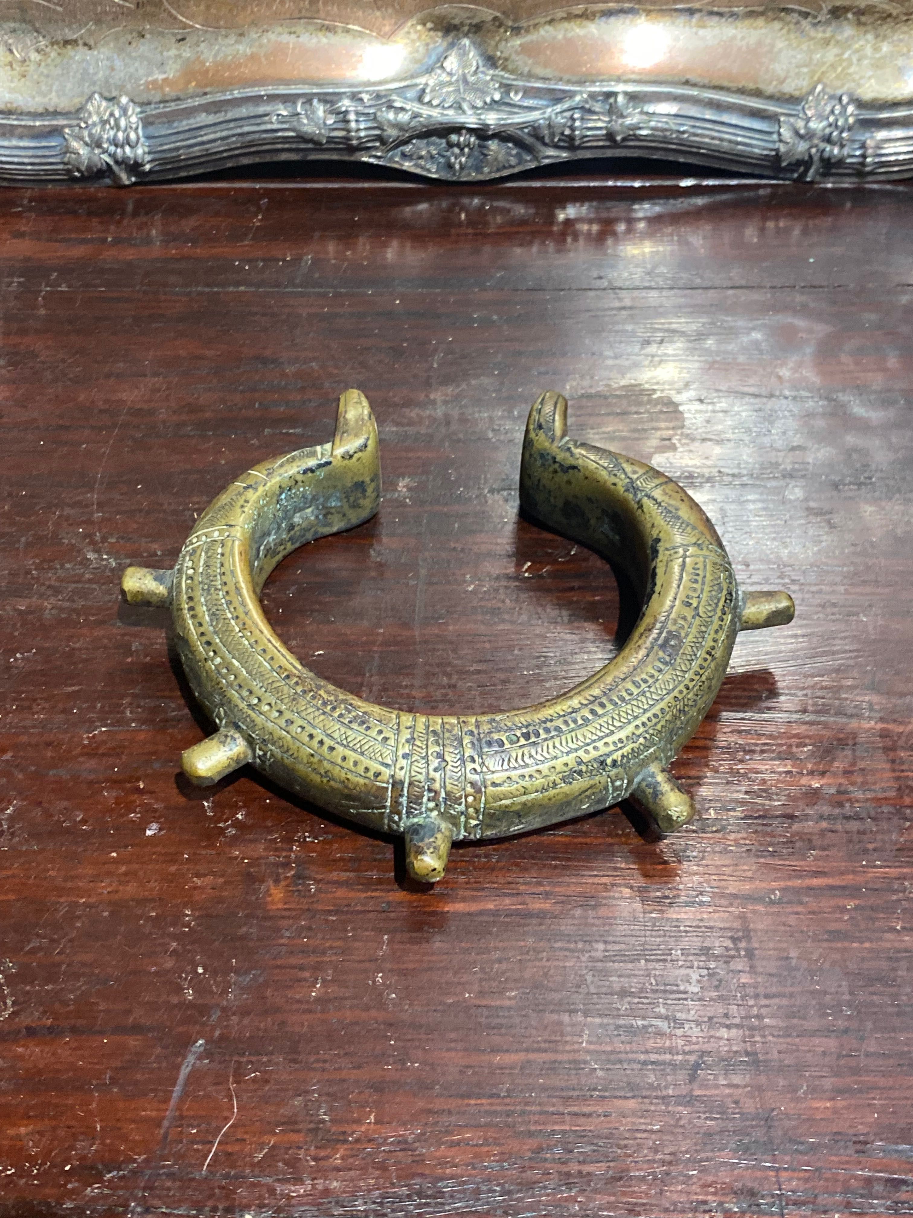 Pulseira Manilha escravo Bronze África Séc XVIII 6,5 cm