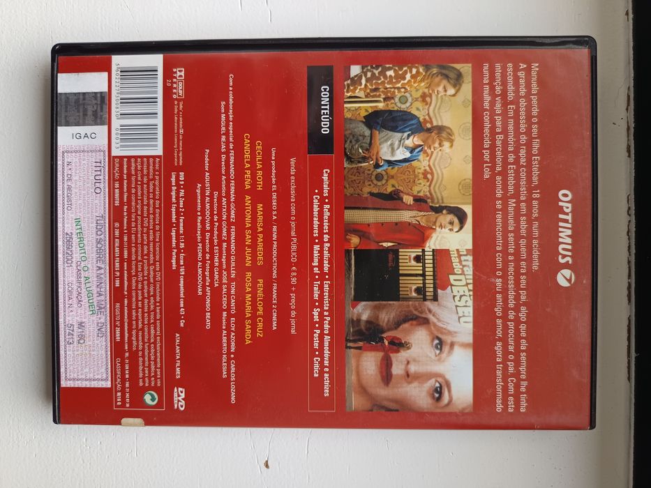 DVD tudo sobre a minha mãe