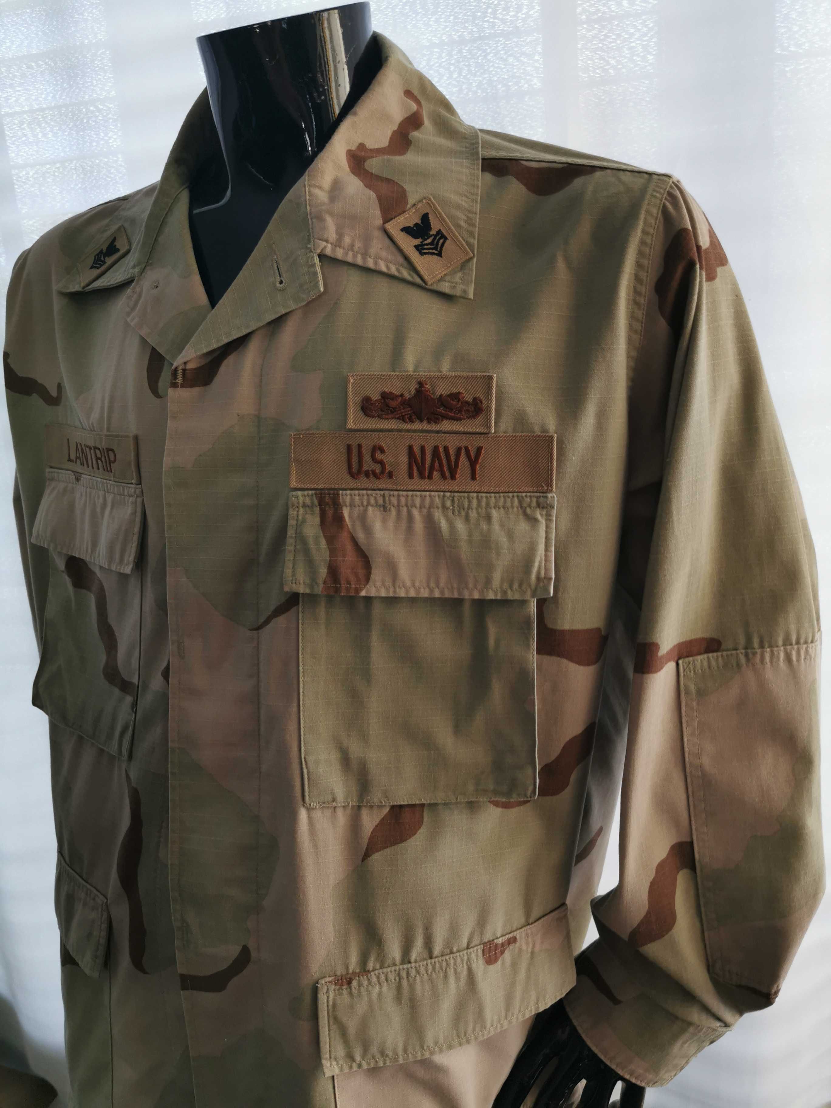 Bluza US NAVY ARMY Combat Camo Beżowa Pustynna Khaki XL Jak Nowa