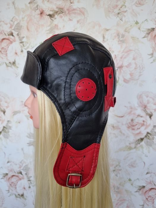 Czapka pilotka skórzana unisex