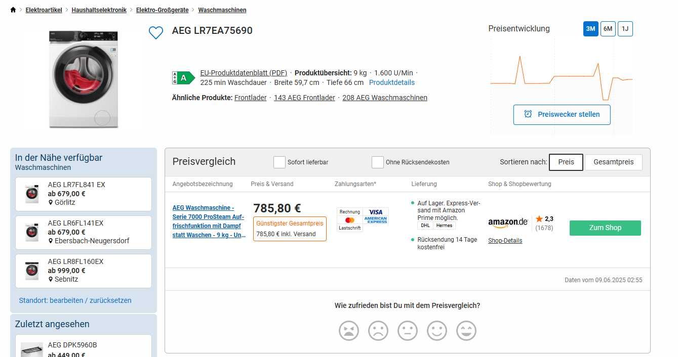 Pralka AEG seria 7000 ProSteam 9kg | 1600 obr. | UniversalDose | gw12m