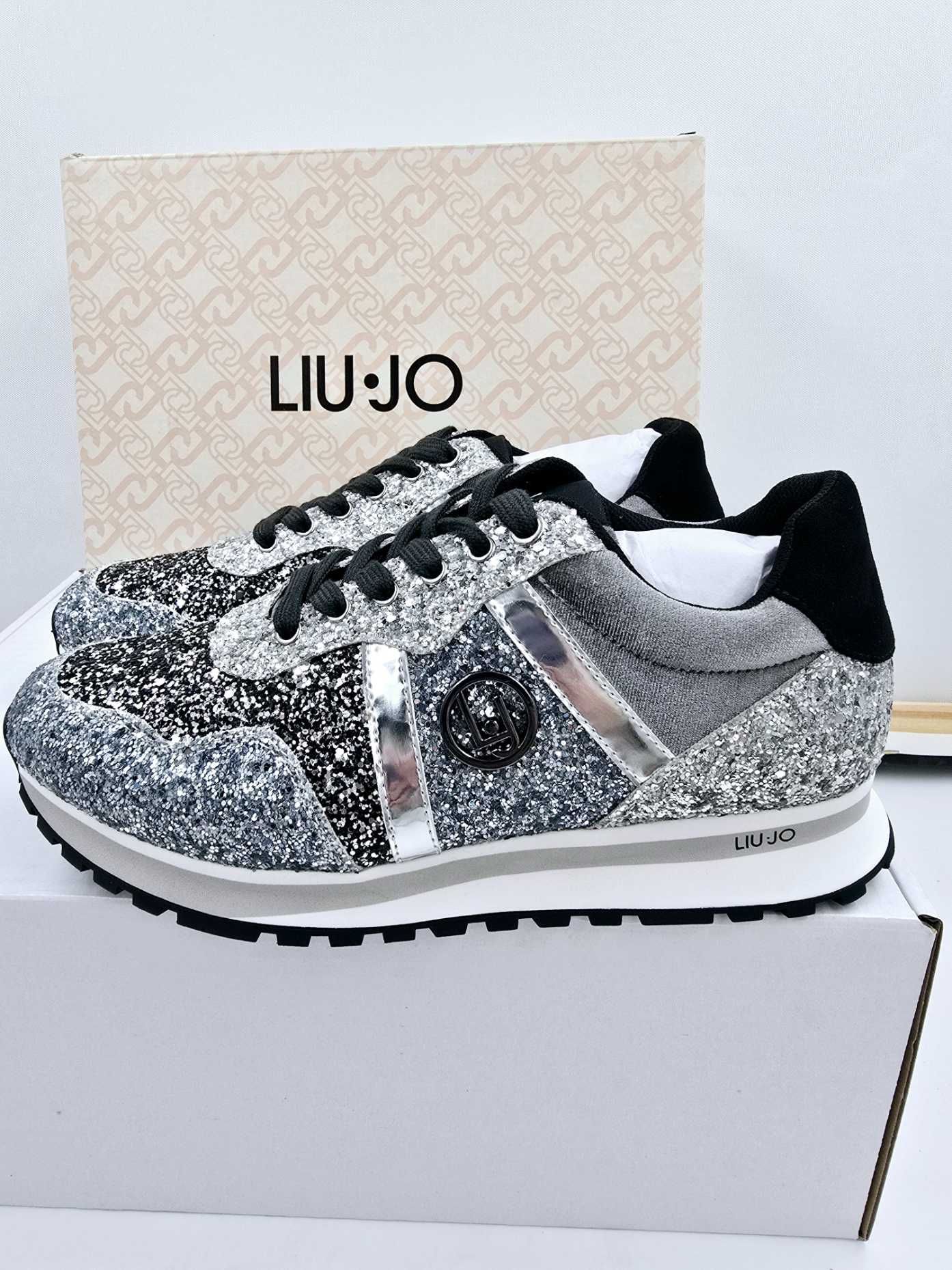 Sneakersy Liu Jo Wonder 629 buty brokatowe srebrne R.39  LI76N