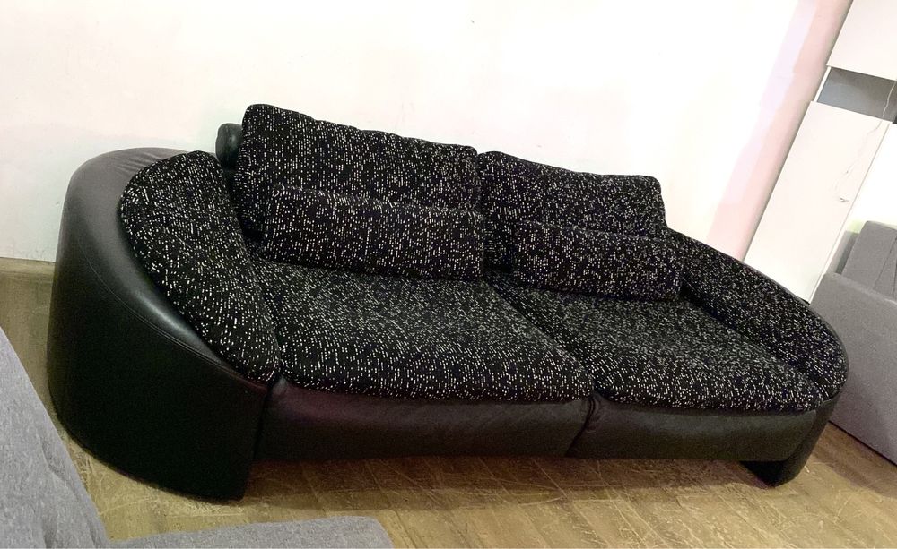 Sofa Kler czarna skóra naturalna poduszki kanapa super okazja DOSTAWA!