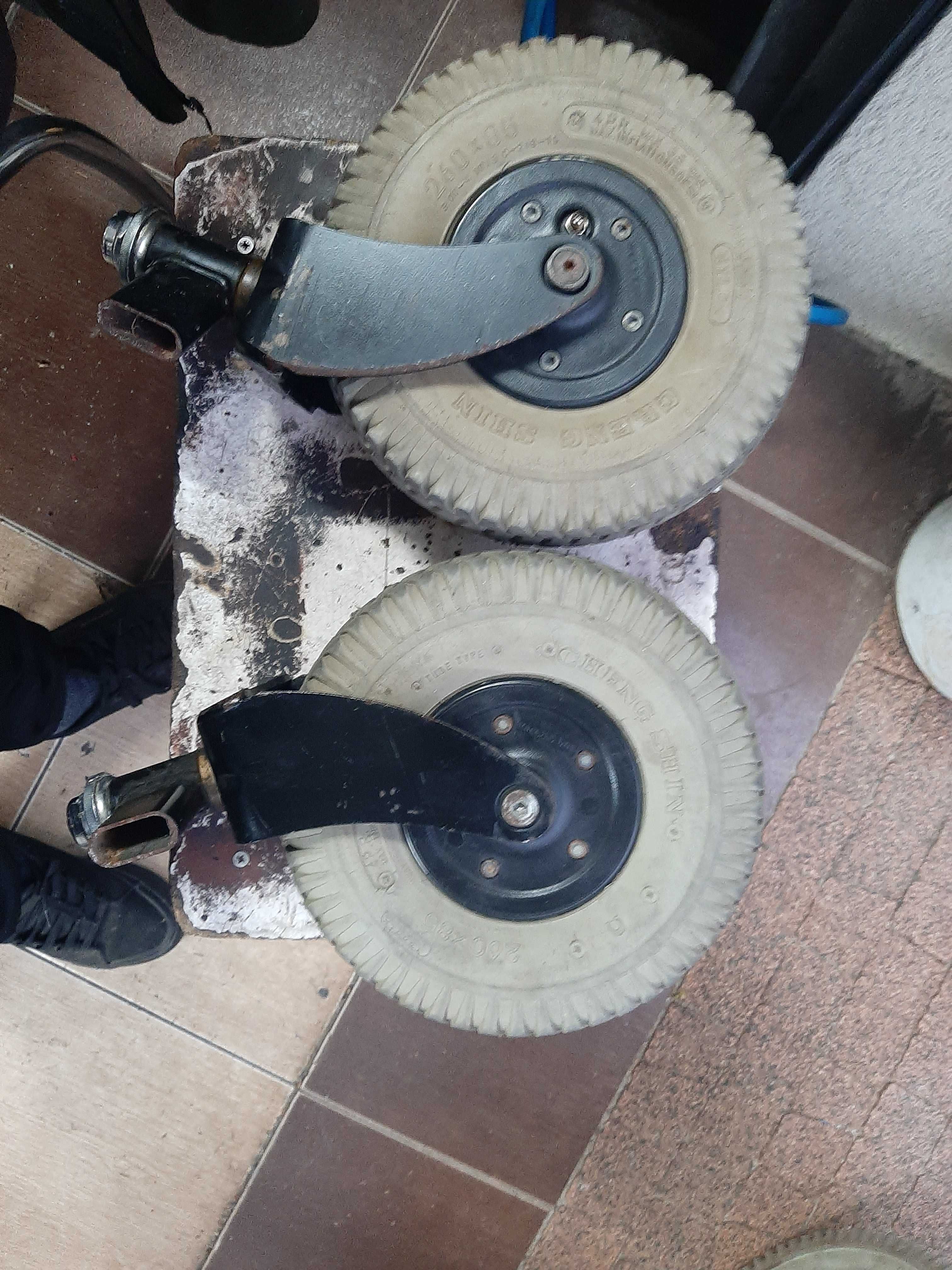 Koła skrętne z felgą, felga i widełka łożyskowane, wózek transportowy