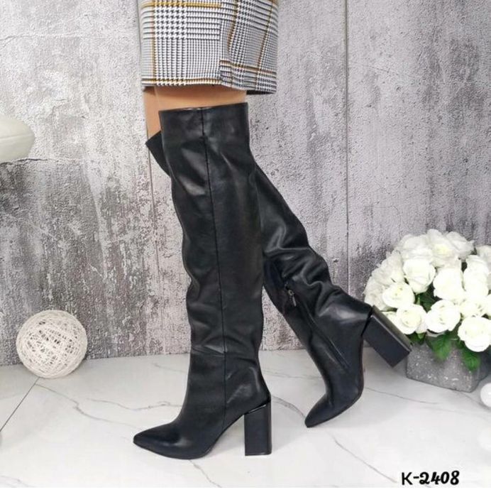 Торг ! Ботфоты кожа сапоги натурал высокие сапоги