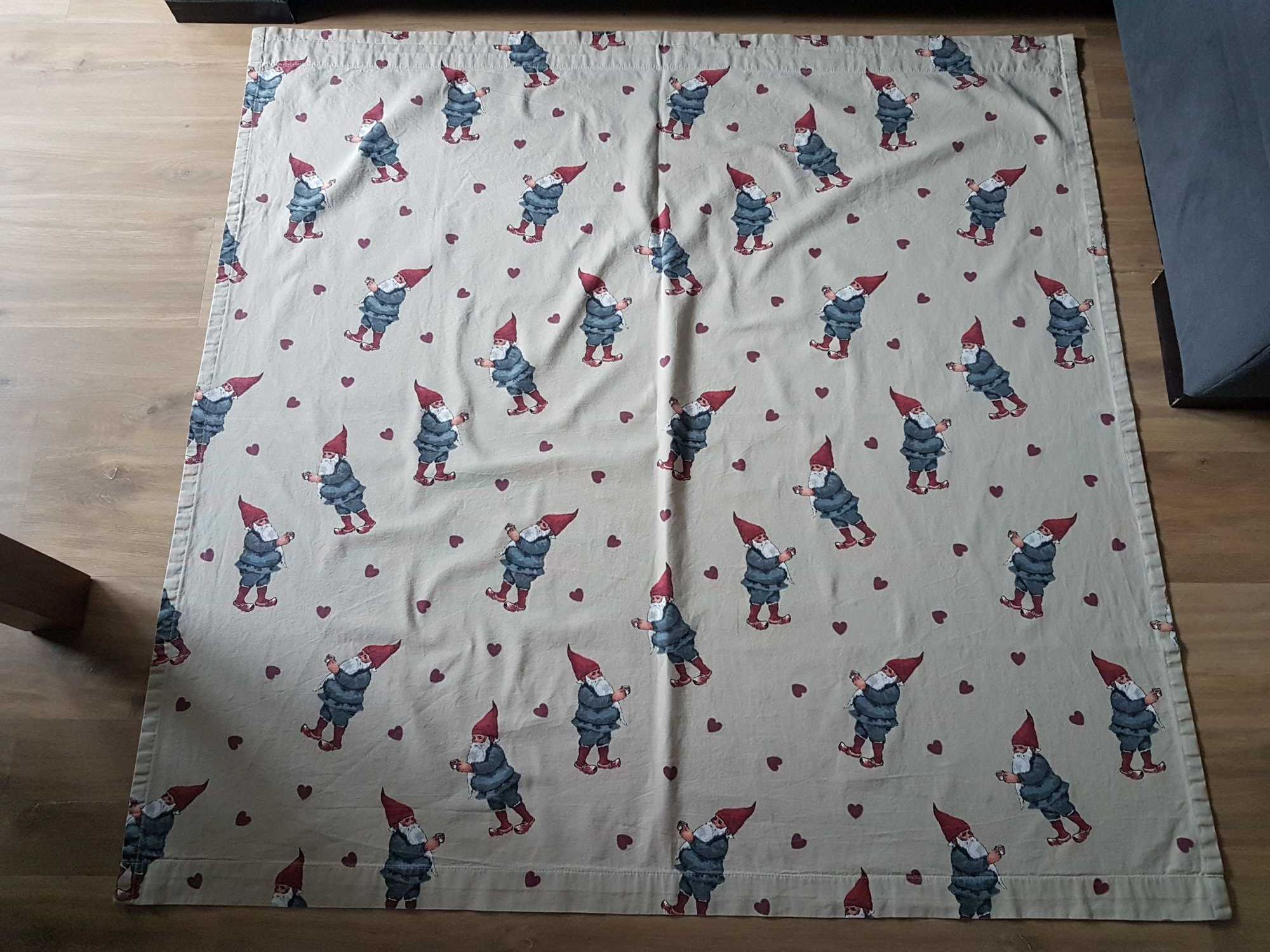 Beżowe bawełniane zasłony panelowe SkrzatySerca 66x206/136x115/137x136