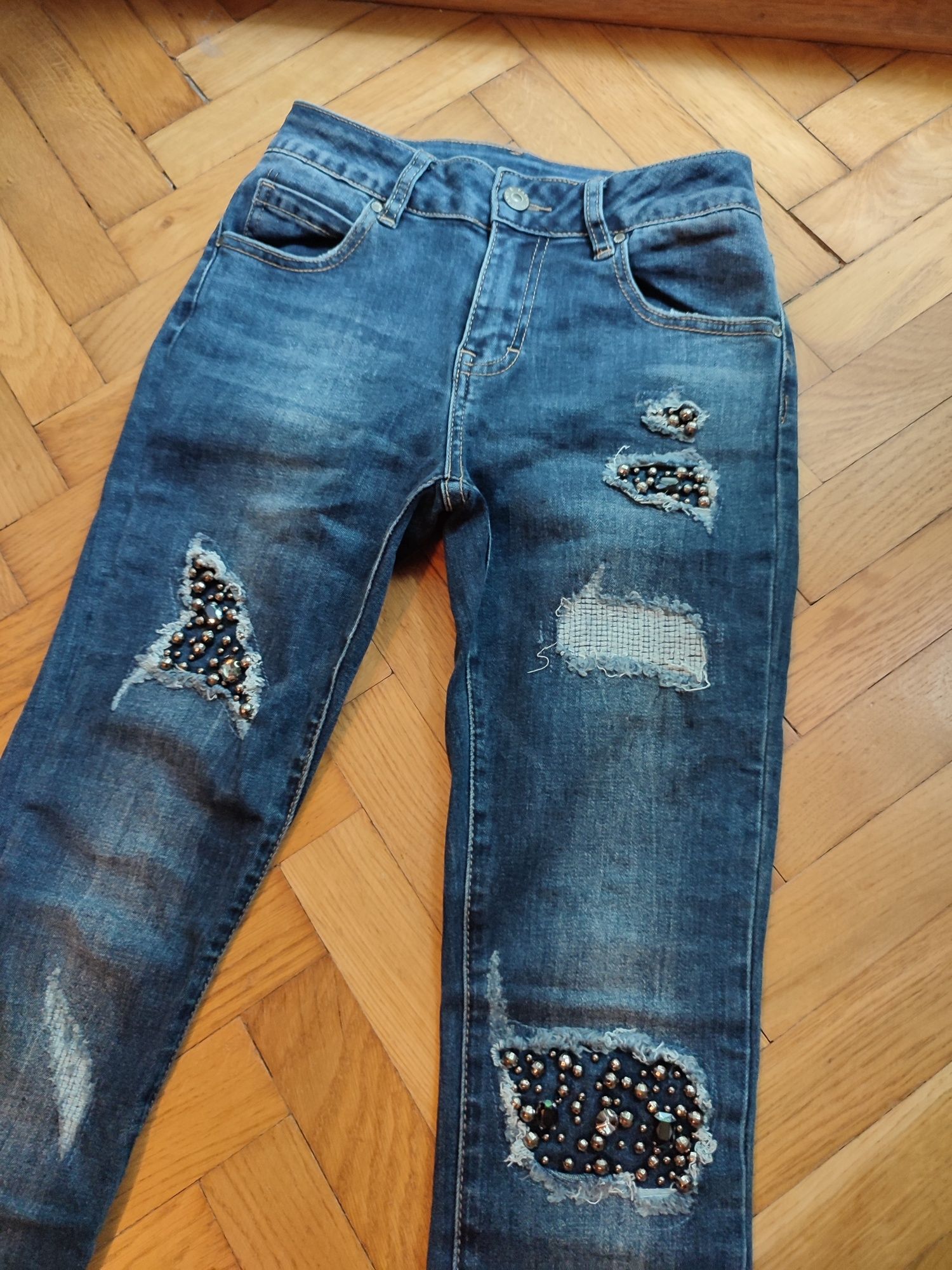 Nowe jeansy biżuteria XS/S Tk Maxx 34/36 spodnie rurki jeansowe