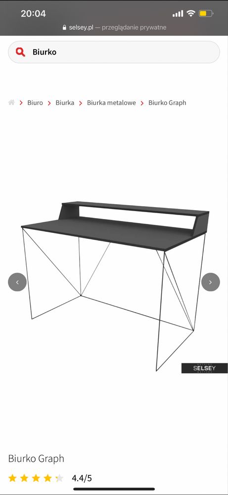Biurko grafitowe szaro czarne loft