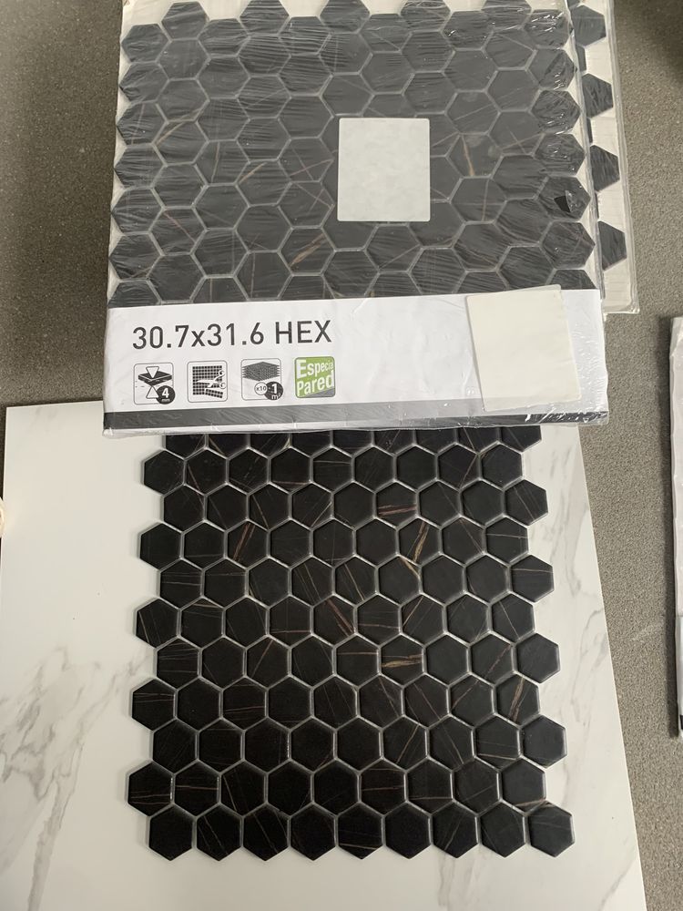 Mozaika hexagon Hex czarny do łazienki kuchni