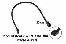 Przedłużacz Zasilania Wentylatora PWM 4-PIN 4pin 30CM FAN EXTENSION