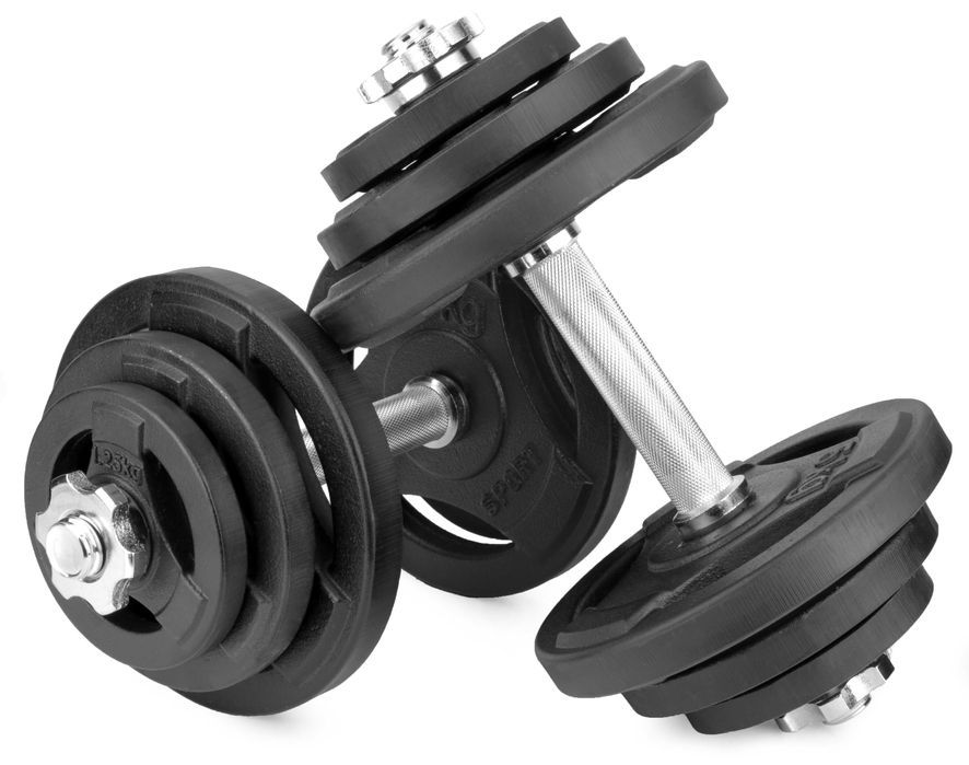 Hantle żeliwne kierownice regulowane 2x20kg zestaw 40kg talerze GD