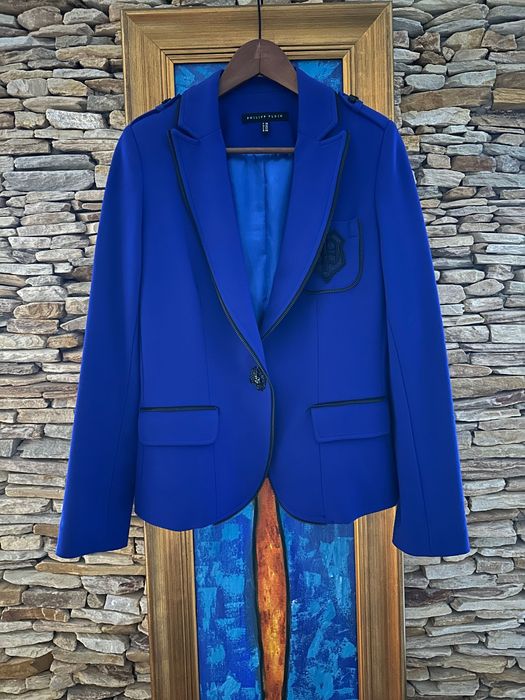 Kobaltowa marynarka Philipp Plein