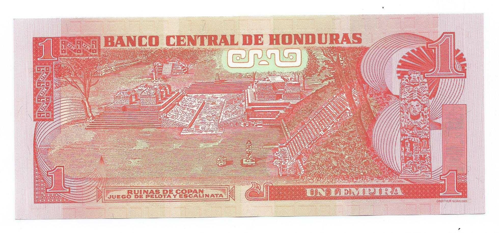 Banknot Honduras 1 lempira 2010 - stan UNC-