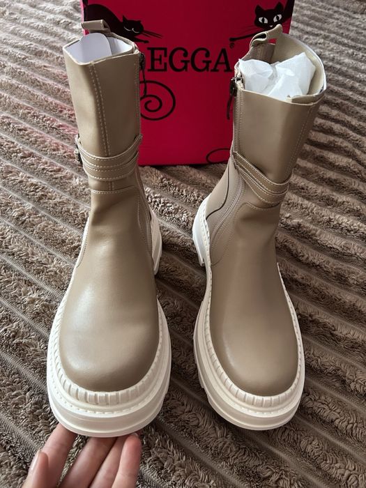 ЗНИЖКА Демі черевики 37/38р з натуральної шкіри [чоботи осіннє взуття]