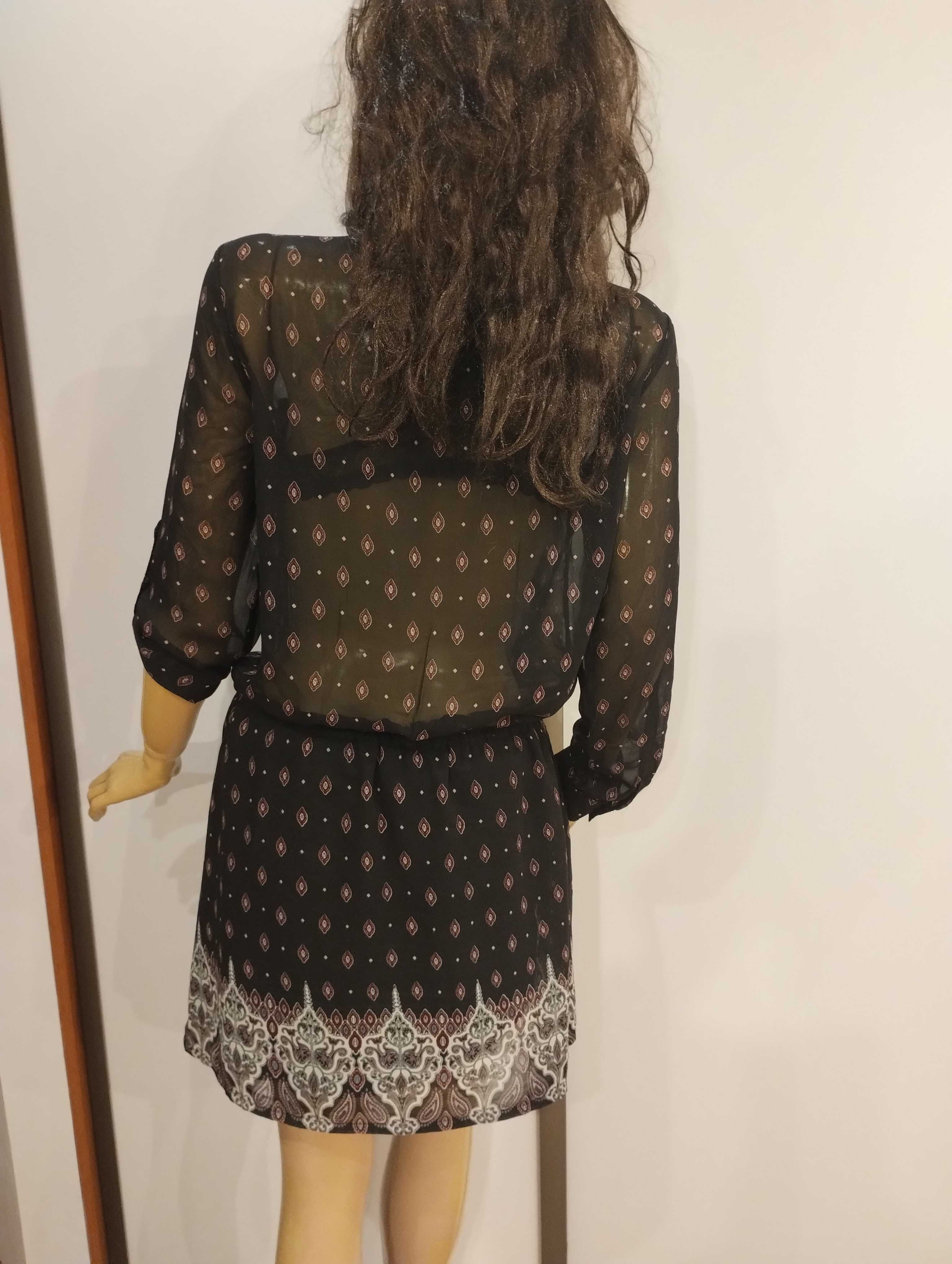 Czarna sukienka mgiełka transparent r.M musthave