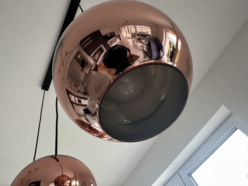 Lampy kule kolor miedziany