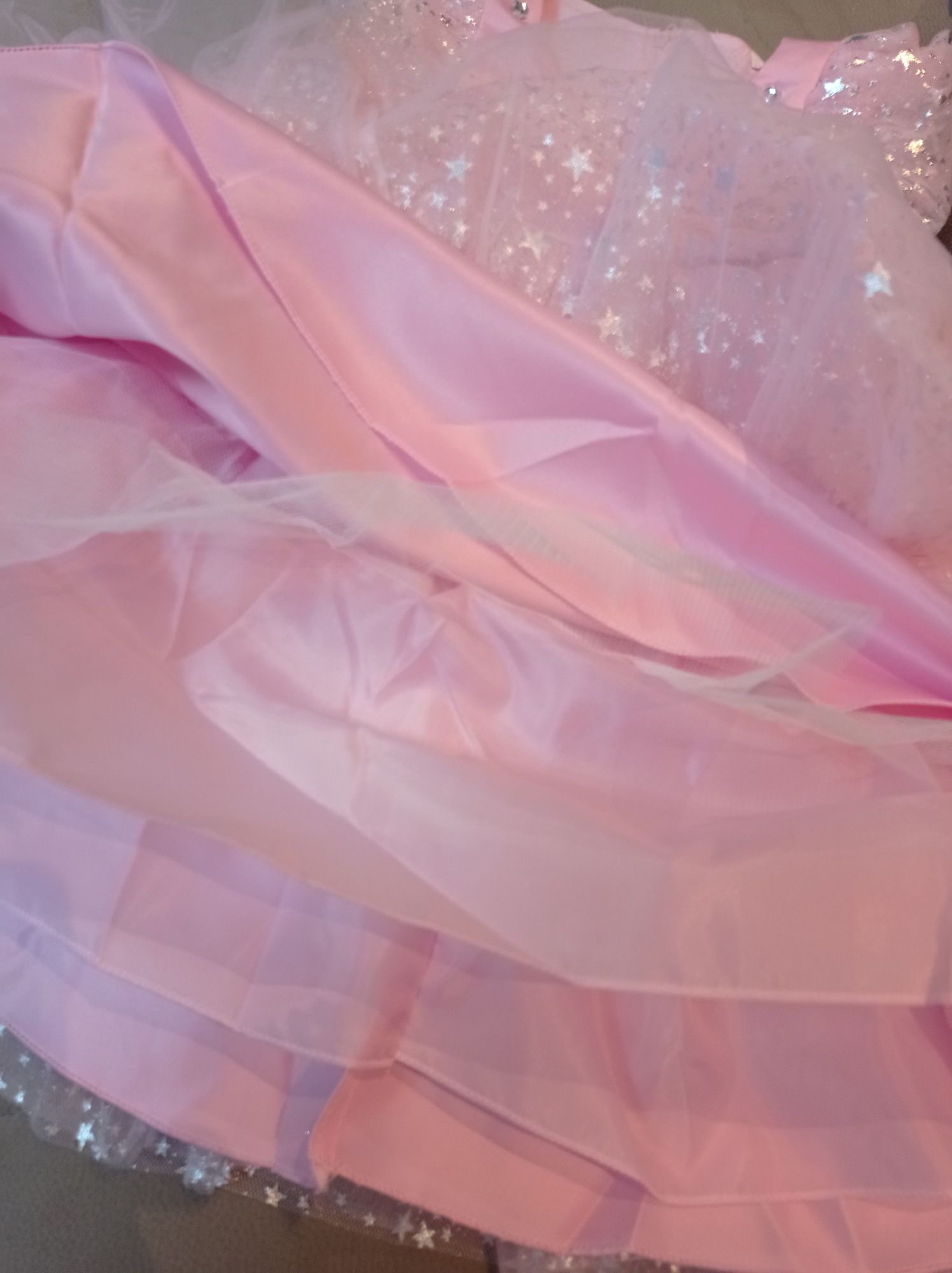 Sukienka tiul różowa r.110-116 wesele komunia