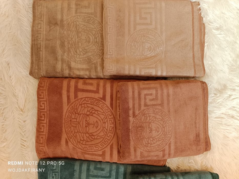 Nowe ręczniki mikrofibry komplet 2sztuki grecki wzór Versace