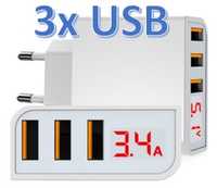 Ładowarka 3xUSB 5V/3A Fast Changer Czarny lub Biały Kolor