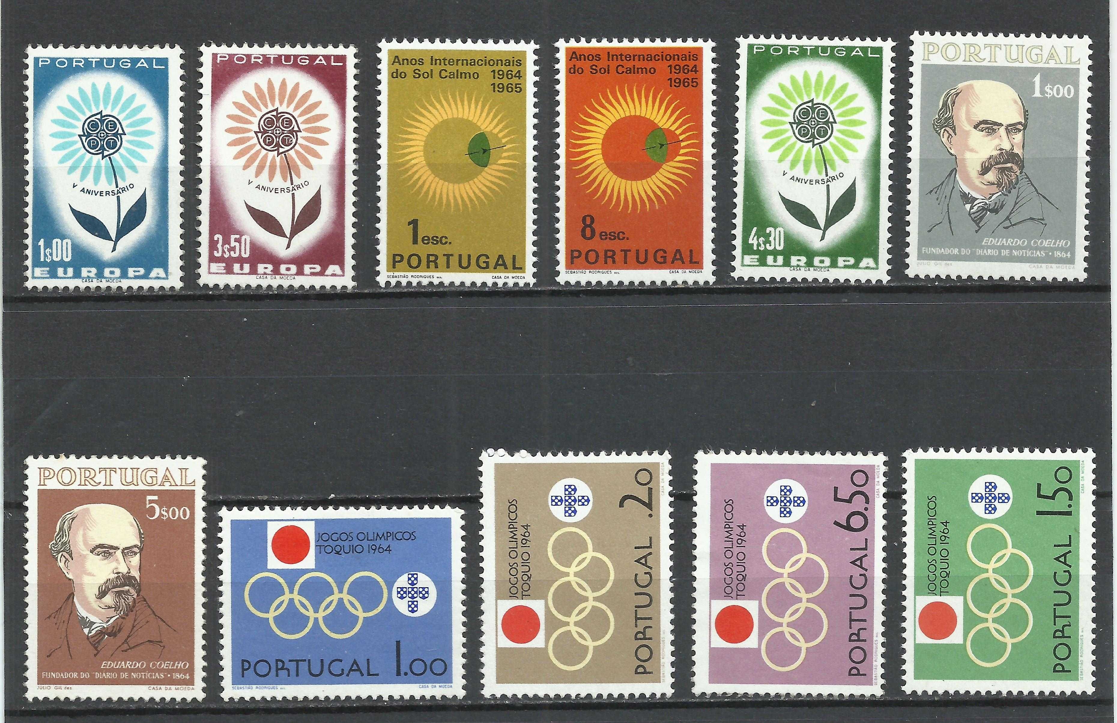 Selos portugueses – ano de 1964 completo – como novos, S/ charneira