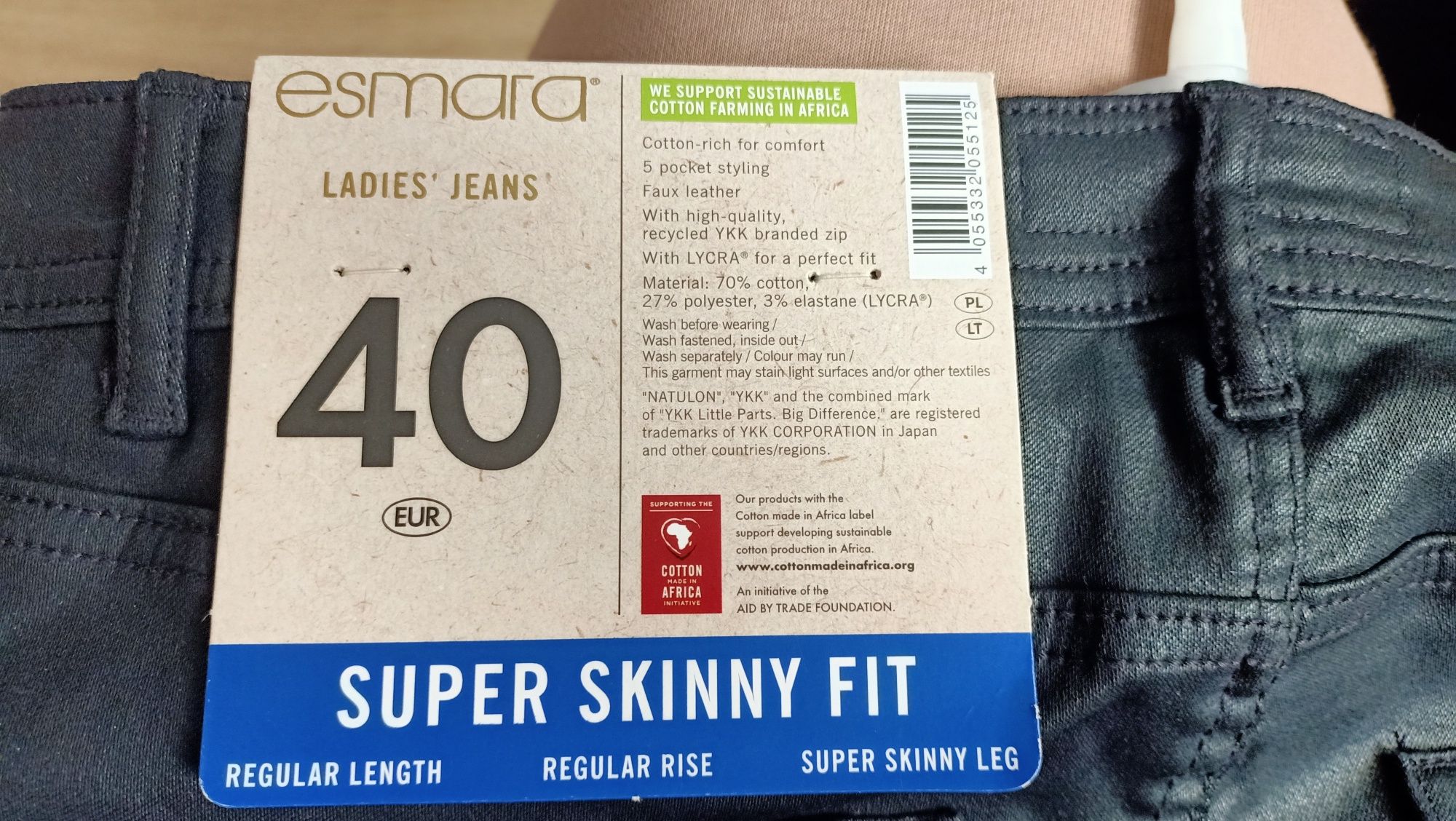 Spodnie damskie 40 czarne skiny Lidl